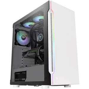 Thermaltake H200 TG Snow RGB midi tower PC skrinka biela integrované osvetlenie, 1 predinštalovaný ventilátor, bočné okn