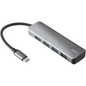 USB 3.1 hub (Gen 2) Trust HALYX, 100 mm, stříbrná