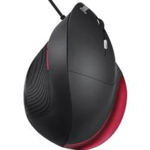 Optická ergonomická myš Perixx PERIMICE-518 R 11561, ergonomická, černá, červená