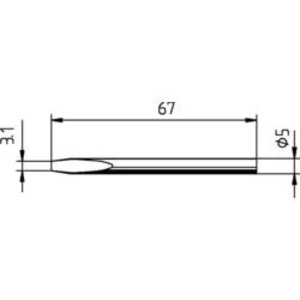 Dlátový, rovný pájecí hrot Ersa 0032KD/SB 0032KD, Velikost hrotů 3.10 mm, 1 ks