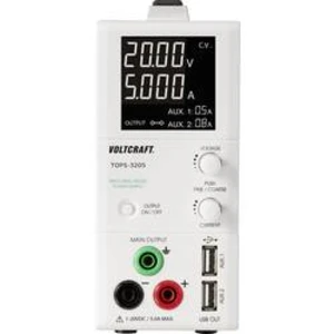 Laboratorní zdroj s nastavitelným napětím VOLTCRAFT TOPS-3205, 1 - 20 V/DC, 0.25 - 5 A, 100 W, Počet výstupů: 3 x