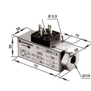 Tlakový spínač Norgren G1/4, 1 do 16 bar, 1 měnič