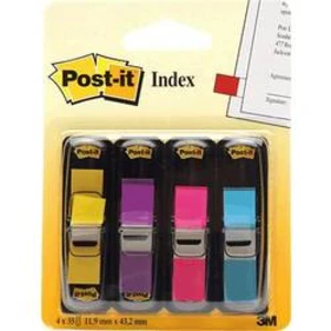 Post-it® Index Mini I683-4AB 12,7 x 43,7 mm lemon/fialová/růžový/tyrkysová Inh. Post-it 7000052572, (d x š x v) 12.7 x 11.9 x 43.2 mm, 4 ks