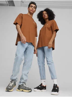 Hnědé unisex oversize tričko Puma Better Classics Oversized Tee - Dámské