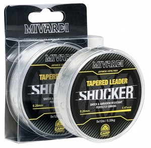 Mivardi šokový vlasec shocker tapered leader čirá 5x12 m-průměr 0,30-0,47 mm / nosnost 8,65 kg