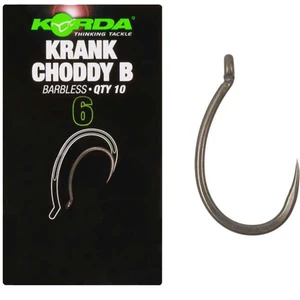 Korda háčky krank choddy hook barbless - velikost 4