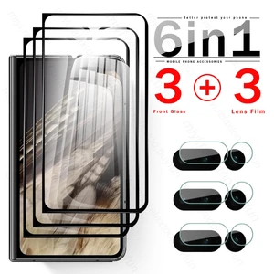 6 In 1 Tempered Glass Screen Protector Cover For Google Pixel Fold 5G G9FPL 5.8" Camera Protective Glass Phone Film Pixelfold 5G