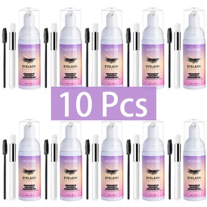 10Set Professional Eyelash Extension Cleanser Shampoo Mousse Glue Removal Foam For Women Lash Makeup Remover Deep Cleaning