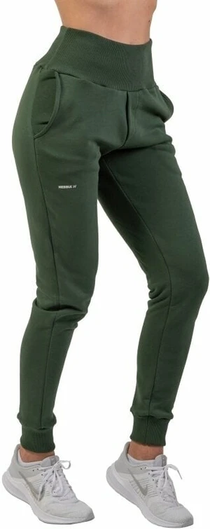 Nebbia High-Waist Loose Fit Sweatpants "Feeling Good" Dark Green L Fitness nadrág