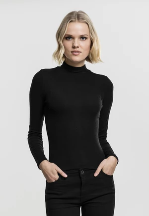 Women's turtleneck with long sleeves in black