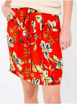 Red Floral Skirt CAMAIEU - Women