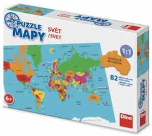 Puzzle mapy Svět - 82 dílků