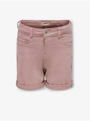 Pink Girly Denim Shorts ONLY Phine - Girls