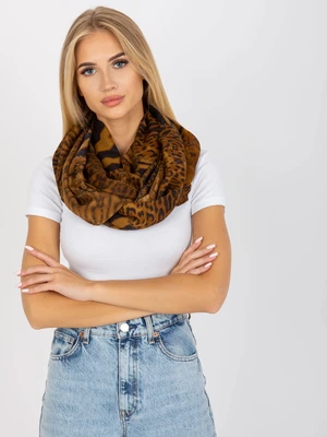 Camel scarf with animal patterns