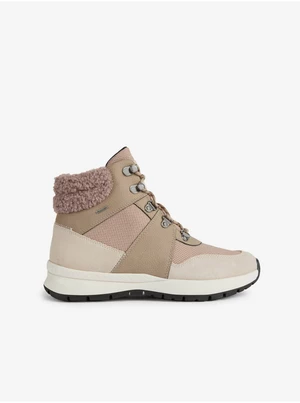 Light Pink Women's Ankle Boots with Suede Details Geox Bra - Women