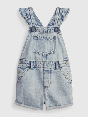 Light blue girls' denim bib shorts GAP