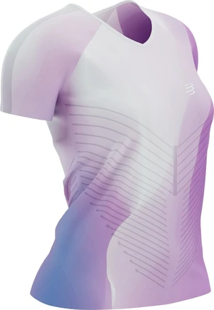 Compressport Performance SS Tshirt W Royal Lilac/Lupine/White M Laufshirt mit Kurzarm