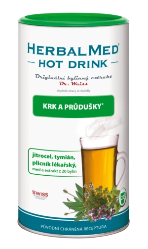 Dr.Weiss HERBALMED HotDrink krk průdušky 180 g