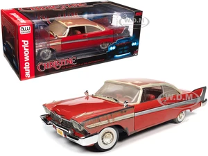 1958 Plymouth Fury Partially Restored Version "Christine" (1983) Movie 1/18 Diecast Model Car by Auto World