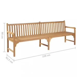 Zahradní lavice masivní teak Dekorhome 228 cm