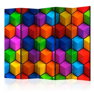 Paraván Colorful Geometric Boxes Dekorhome 225x172 cm (5-dílný)