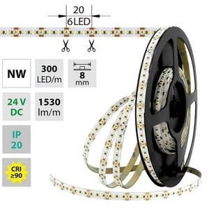 LED pásek McLED 24V neutrální bílá š=8mm IP20 18W/m 300LED/m SMD2216 ML-126.737.60.1