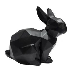 Matne čierna soška PT LIVING Origami Bunny, výška 17 cm