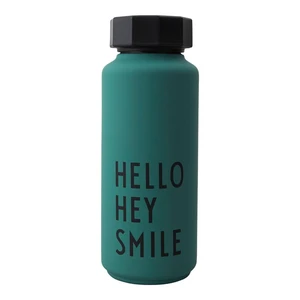 Zelená termofľaša Design Letters Hello, 500 ml