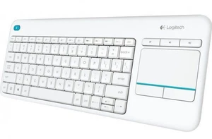 Logitech K400 Plus - bílá - Bezdrátová klávesnice s touchpadem