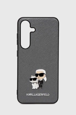 Obal na telefon Samsung Galaxy Karl Lagerfeld S24 S921 šedá barva, KLHCS24SPSAKCMPG