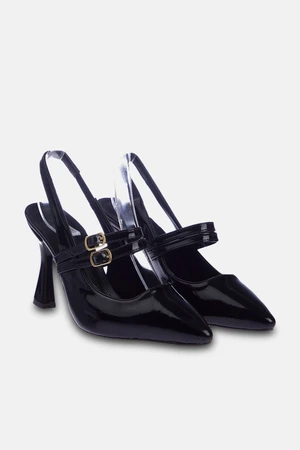 Trendyol Black Belted Buckle Detailed Women's Heeled Shoes