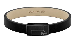 Lacoste Čierny kožený náramok Lacoste Traveller 2040073