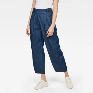 G-STAR Nohavice - Bristum pleated wide leg chino wmn modré