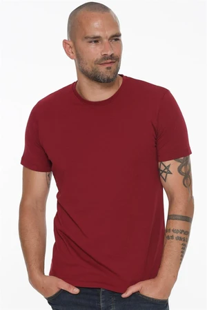 T8569 DEWBERRY BIKE NECK MEN'S T-SHIRT-DARK BURGUNDY