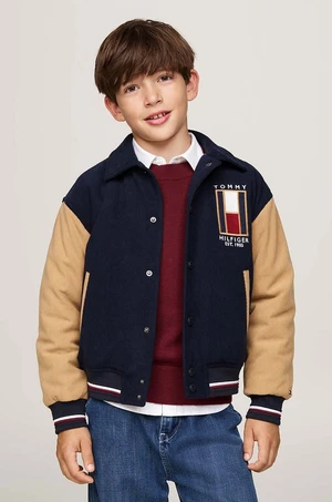 Dětská bomber bunda Tommy Hilfiger béžová barva, KB0KB09403