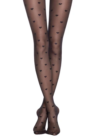 Női harisnyanadrág Conte CONTE_BONHEUR_Women_s_tights_with_heart_pattern_euro_package_818