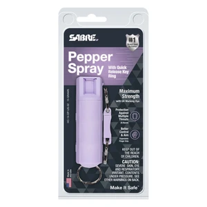 Obranný sprej / rychloupínací kroužek Sabre Red® – Fialová (Barva: Fialová)