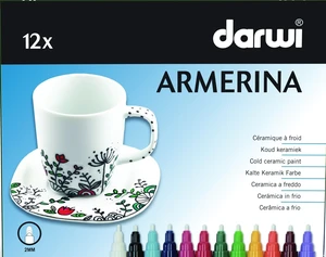 Darwi Cold Ceramic Paint Marker Set Ensemble de marqueurs en céramique 12 x 6 ml