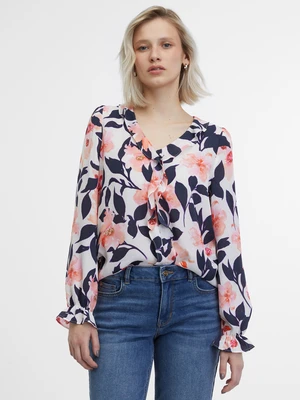 Blue-pink women's floral blouse ORSAY