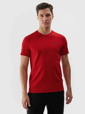 Men's Plain T-Shirt Regular 4F - Red