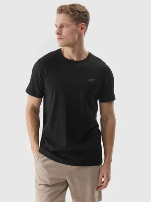 Men's Plain T-Shirt Regular 4F - Black