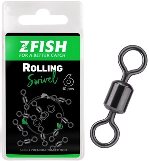 Zfish obratlík rolling swivel 10 ks - veľkosť 6 nosnosť 30 kg