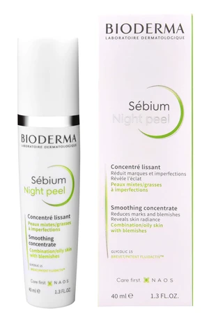 Bioderma Noční pleťové sérum s peelingovým efektem (Sebium Night Peel Smoothing Concentrate) 40 ml