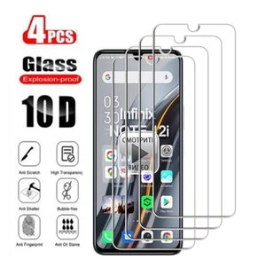 4Pcs Tempered Glass For Infinix Hot 12 Pro 12Pro X668C 6.6" 2022 Screen Protector Phone Protective Glass Film 9H