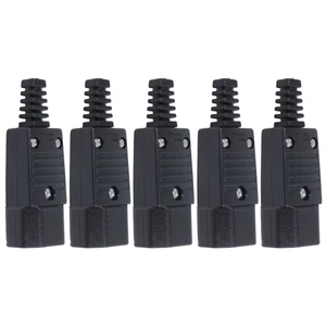 5X Black IEC-320 C14 Male Plug AC Power Inlet Socket Connector 250V 10A