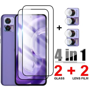 4in1 Tempered Glass For Motorola Moto Edge 30 Neo 30 20 Pro Camera Screen Protector For Moto Edge 30 Pro X30 S20 Edge 2022 Glass