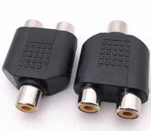 RCA Female jack to 2 RCA Female One point two AV adapter 1 point 2 audio video plug