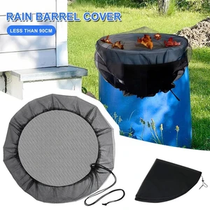 95/100/110/120CM Polyester Black Mesh Cover Rain Barrel Cover Too Cord Barrel Protection Water Anti-Mosquito Net Barrel Lid T6G3