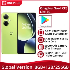 Global Version OnePlus Nord CE 3 Lite 8GB 128GB 6.72'' LCD Display 5GMoible Phone 108MP Triple Camera SmartPhone 5000mAh Battery