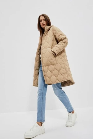 Quilted jacket with hood and pockets